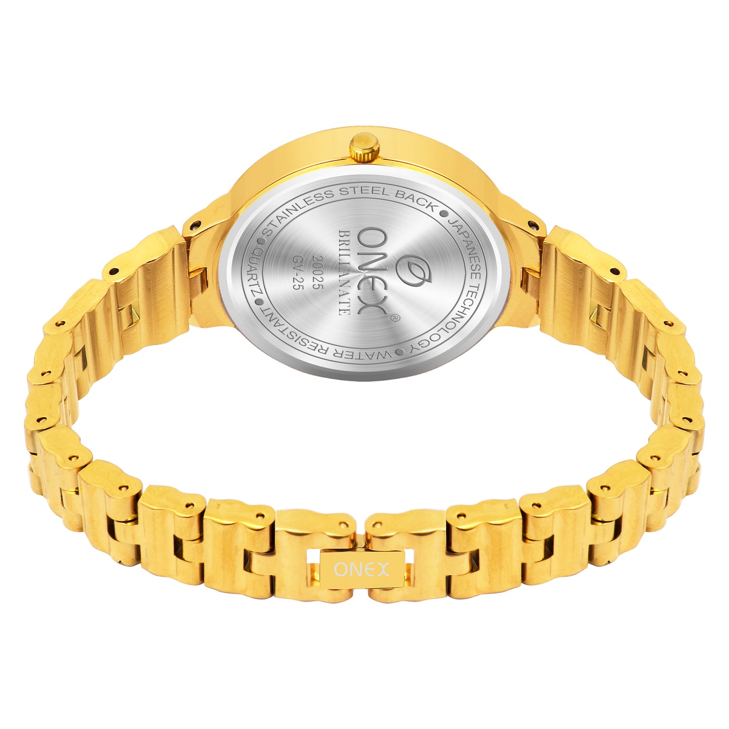 ONEX Stylish Gold Bracelet Watch for Women with Designer Textured Dial