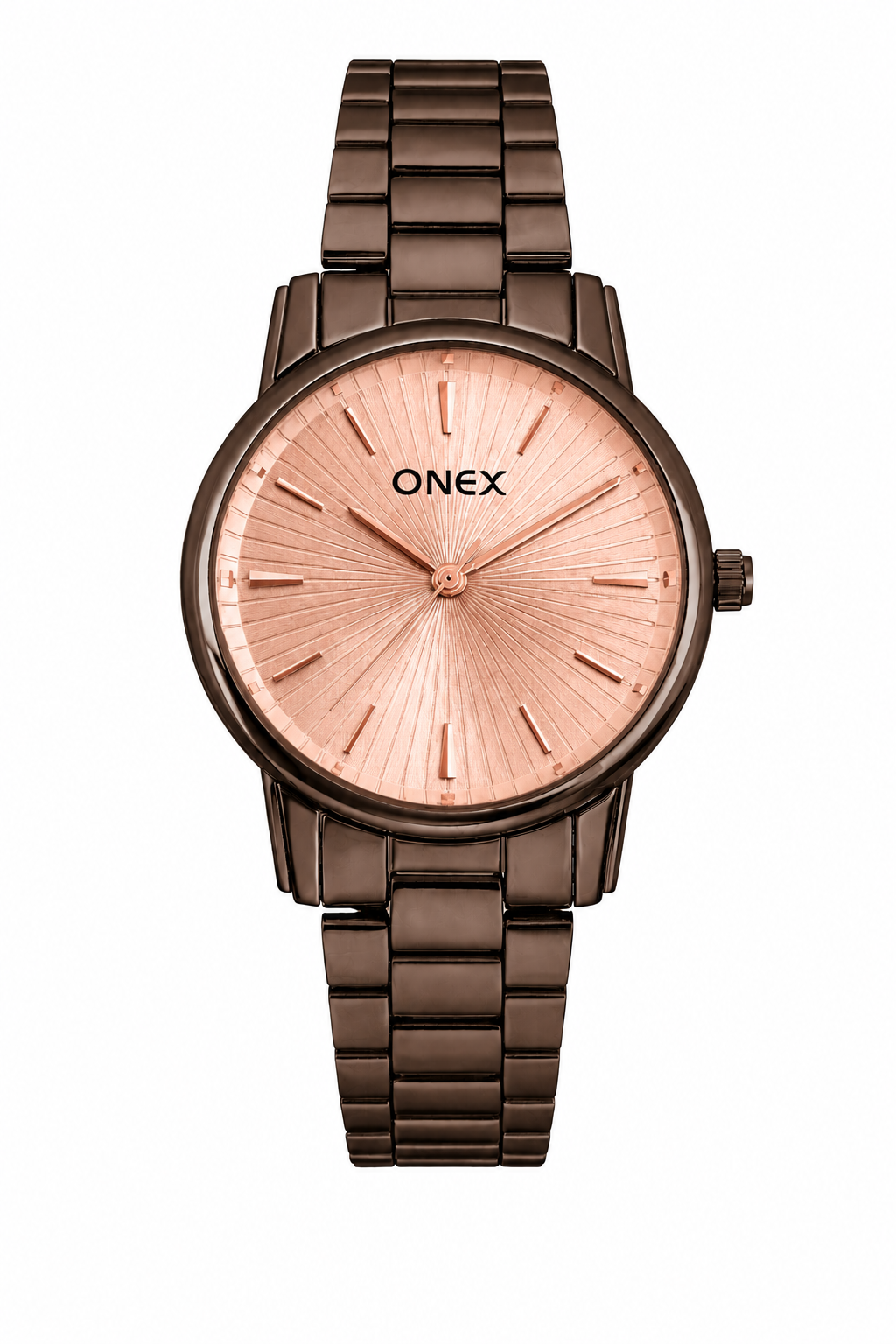 Onex Women’s Rosegold Sunray Dial Brown Bracelet Watch