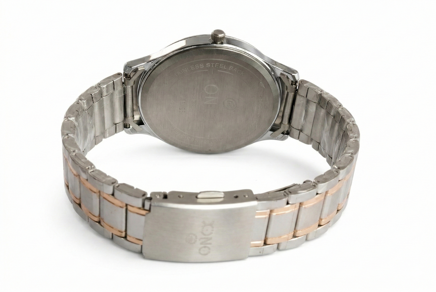 ONEX Men’s Analog Watch | Silver Dial with Two-Tone Stainless Steel Strap | Premium Quartz Movement | Stylish Casual & Formal Wrist Watch for Men