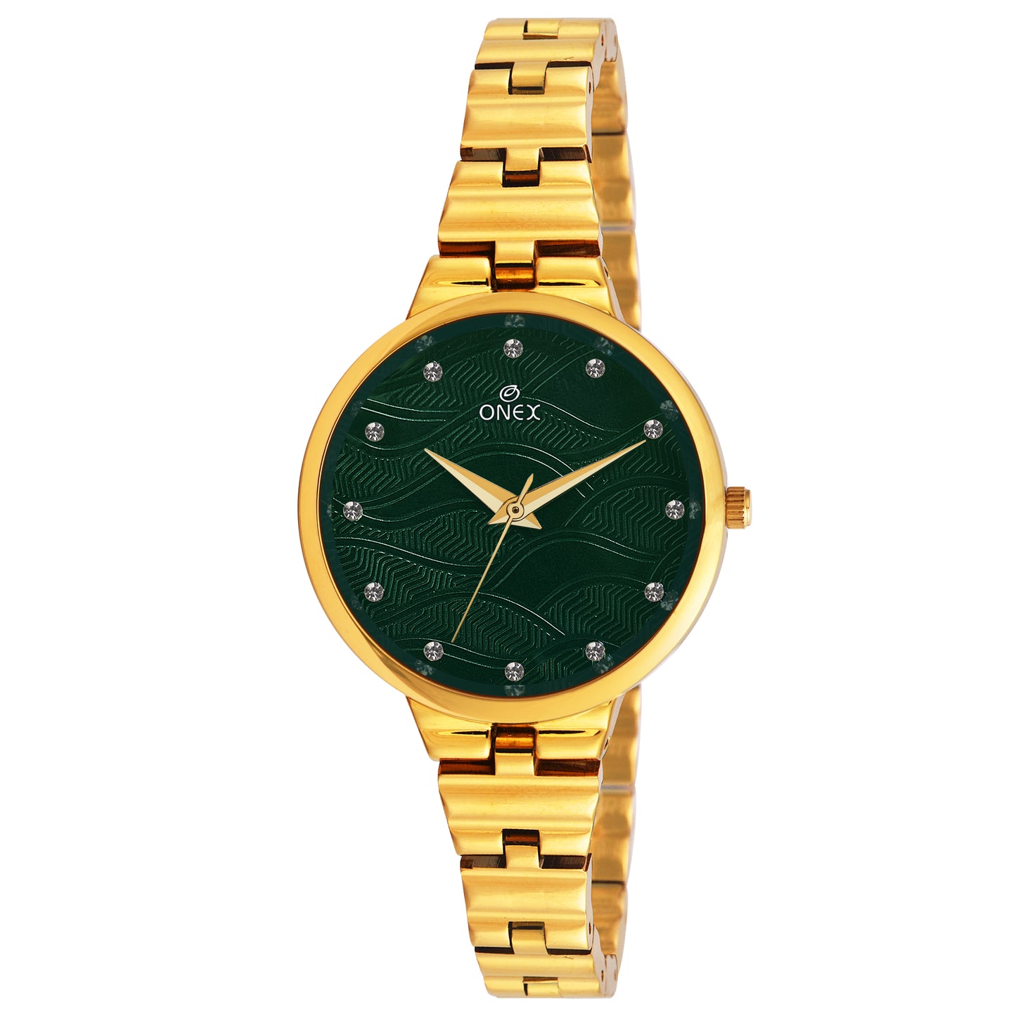 ONEX Stylish Gold Bracelet Watch for Women with Designer Textured Dial
