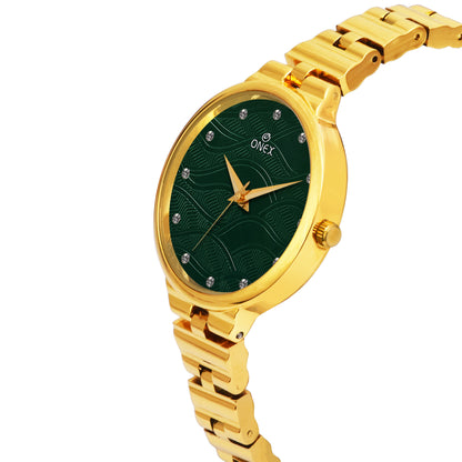 ONEX Stylish Gold Bracelet Watch for Women with Designer Textured Dial