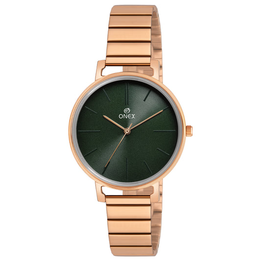 OneX Stylish Rose Gold Analog Watch for Women | Elegant Party & Daily Wear