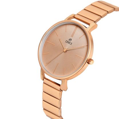 OneX Stylish Rose Gold Analog Watch for Women | Elegant Party & Daily Wear
