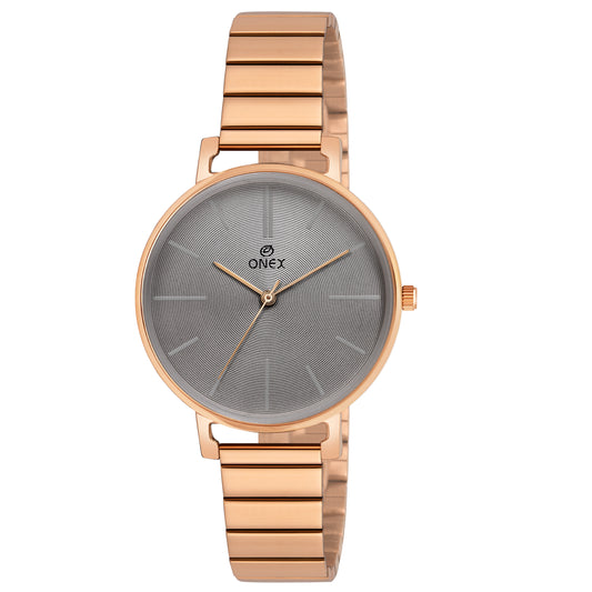 OneX Stylish Rose Gold Analog Watch for Women | Elegant Party & Daily Wear