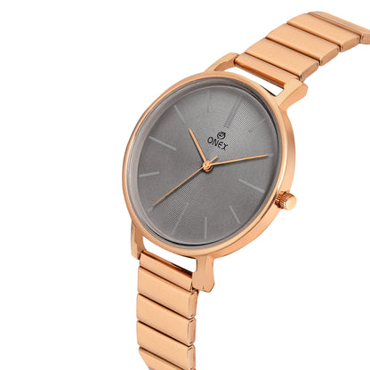 OneX Stylish Rose Gold Analog Watch for Women | Elegant Party & Daily Wear