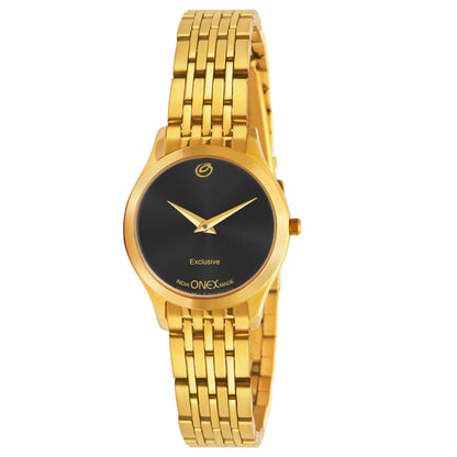 Exclusive India OneX Gold Analog Watch for Women | Premium Gold Finish Stainless Steel Strap