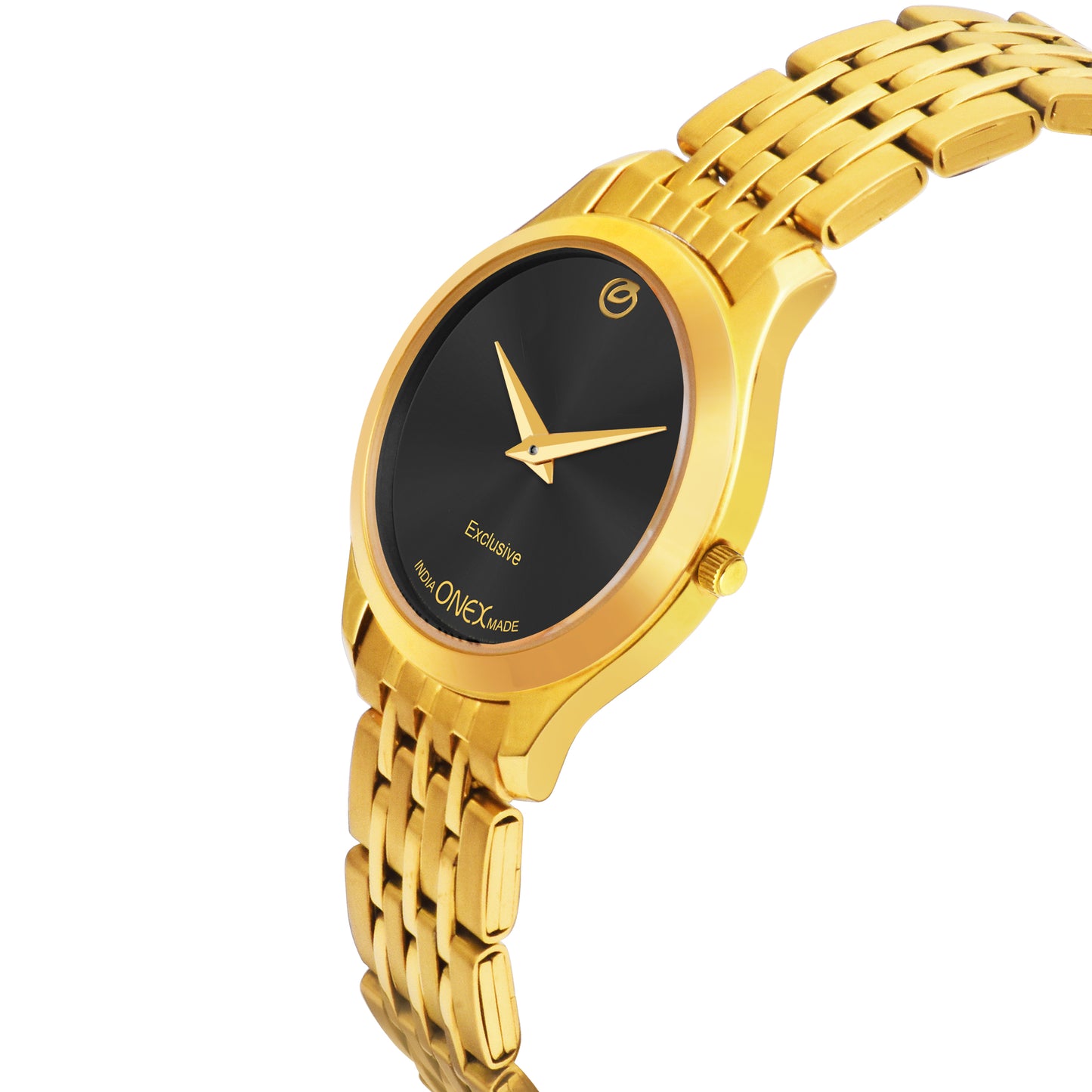 Exclusive India OneX Gold Analog Watch for Women | Premium Gold Finish Stainless Steel Strap