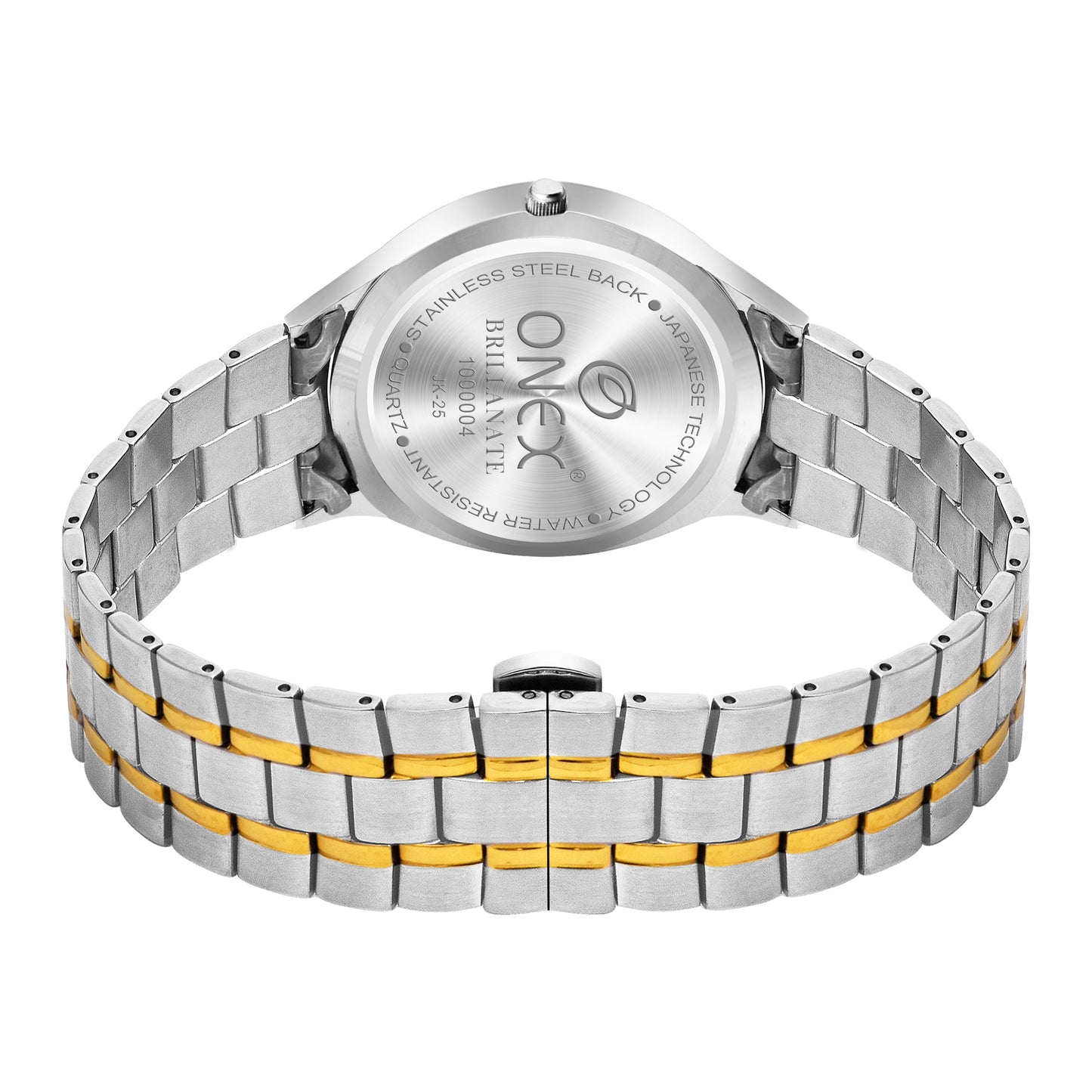 ONEX Men’s Analog Watch | Gold Dial with Two-Tone Stainless Steel Strap | Classic Formal Wrist Watch