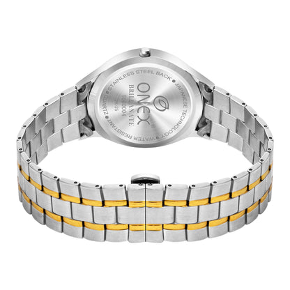 ONEX Men’s Analog Watch | Gold Dial with Two-Tone Stainless Steel Strap | Classic Formal Wrist Watch