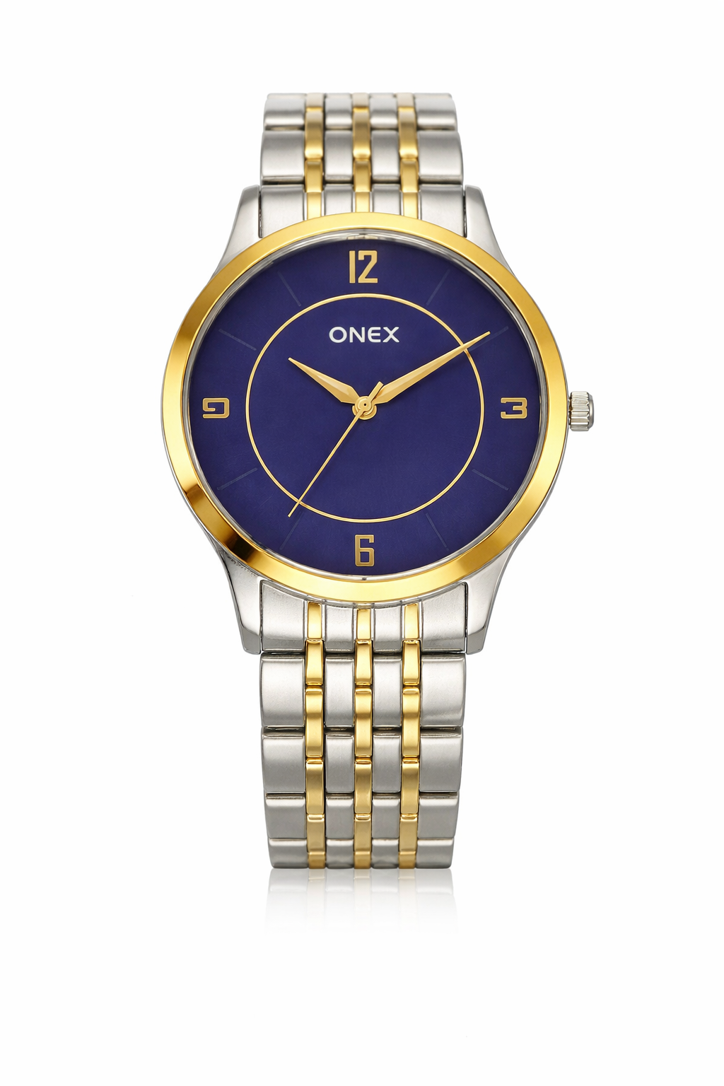 ONEX Men's Classic Blue Dial Two-Tone Stainless Steel Analog Watch