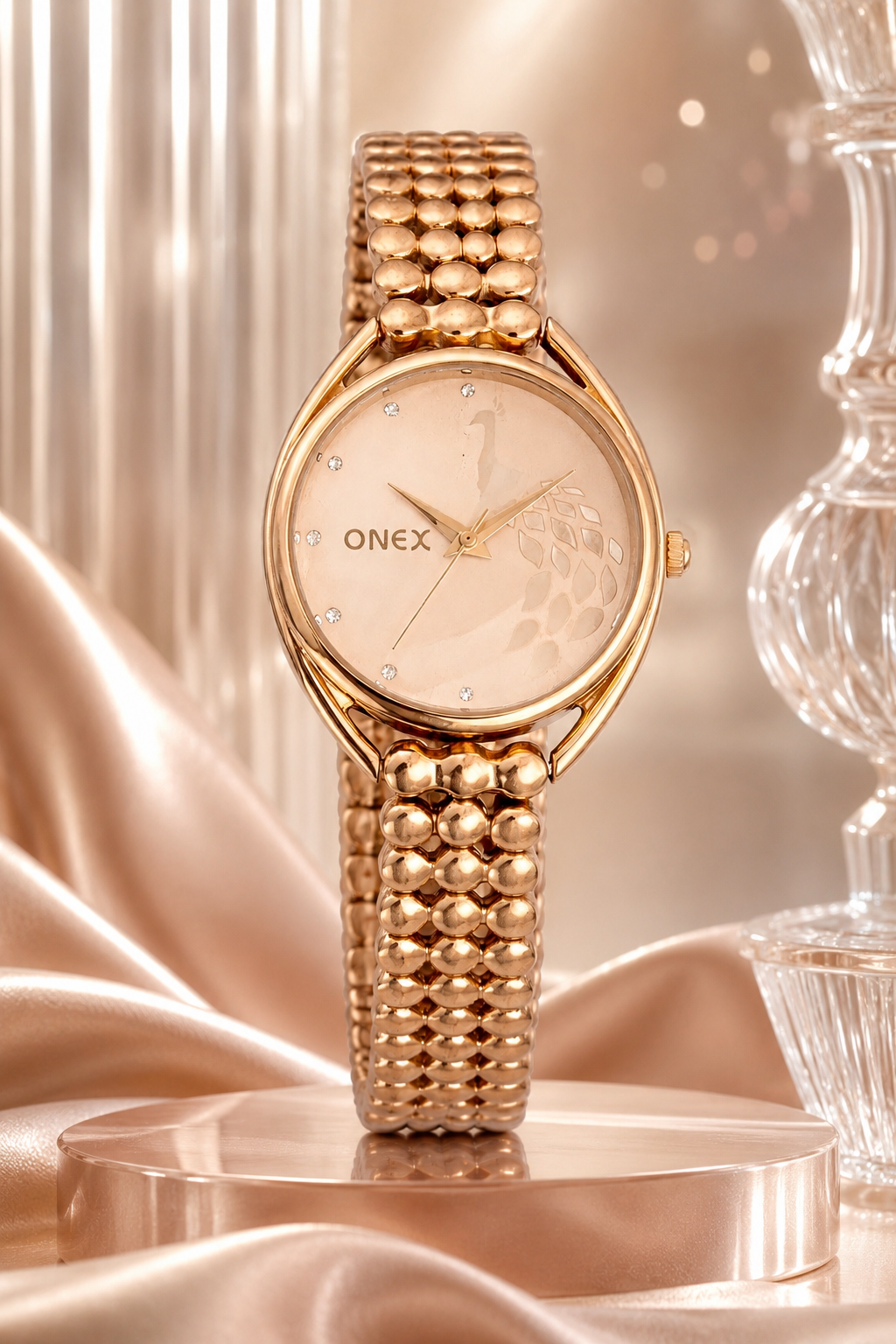 ONEX Elegant Rose Gold Bracelet Watch for Women | Stylish Rosegold Dial Analog Watch | Party & Daily Wear