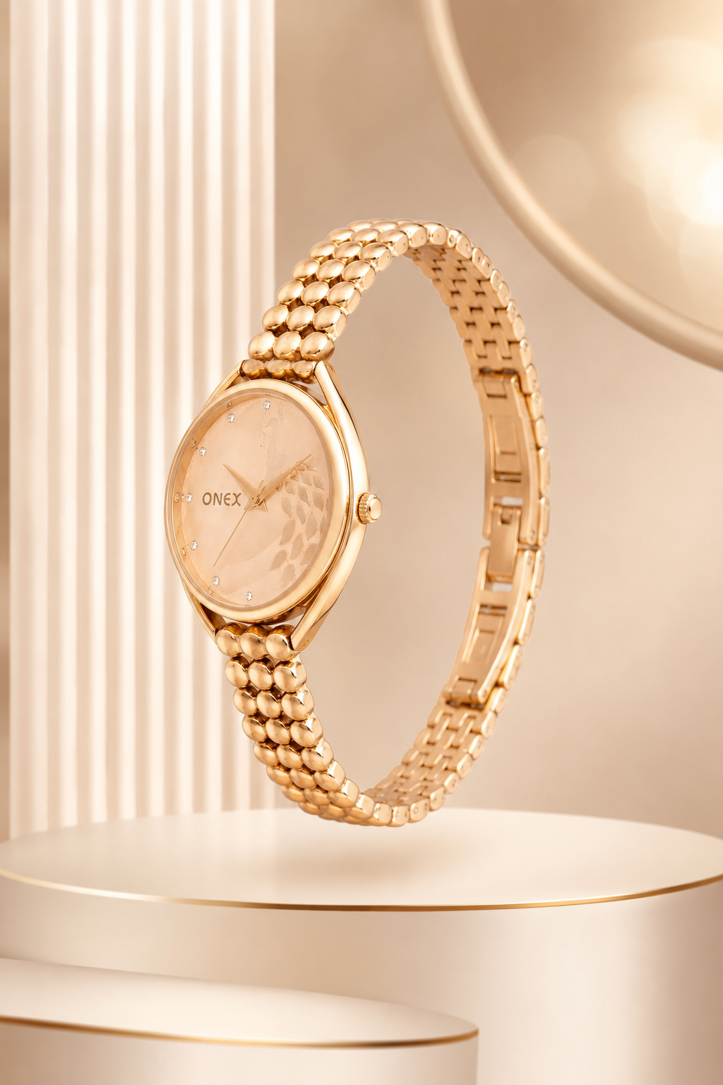ONEX Elegant Rose Gold Bracelet Watch for Women | Stylish Rosegold Dial Analog Watch | Party & Daily Wear