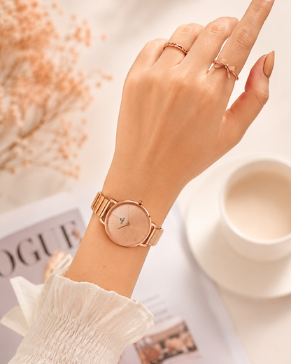 OneX Stylish Rose Gold Analog Watch for Women | Elegant Party & Daily Wear
