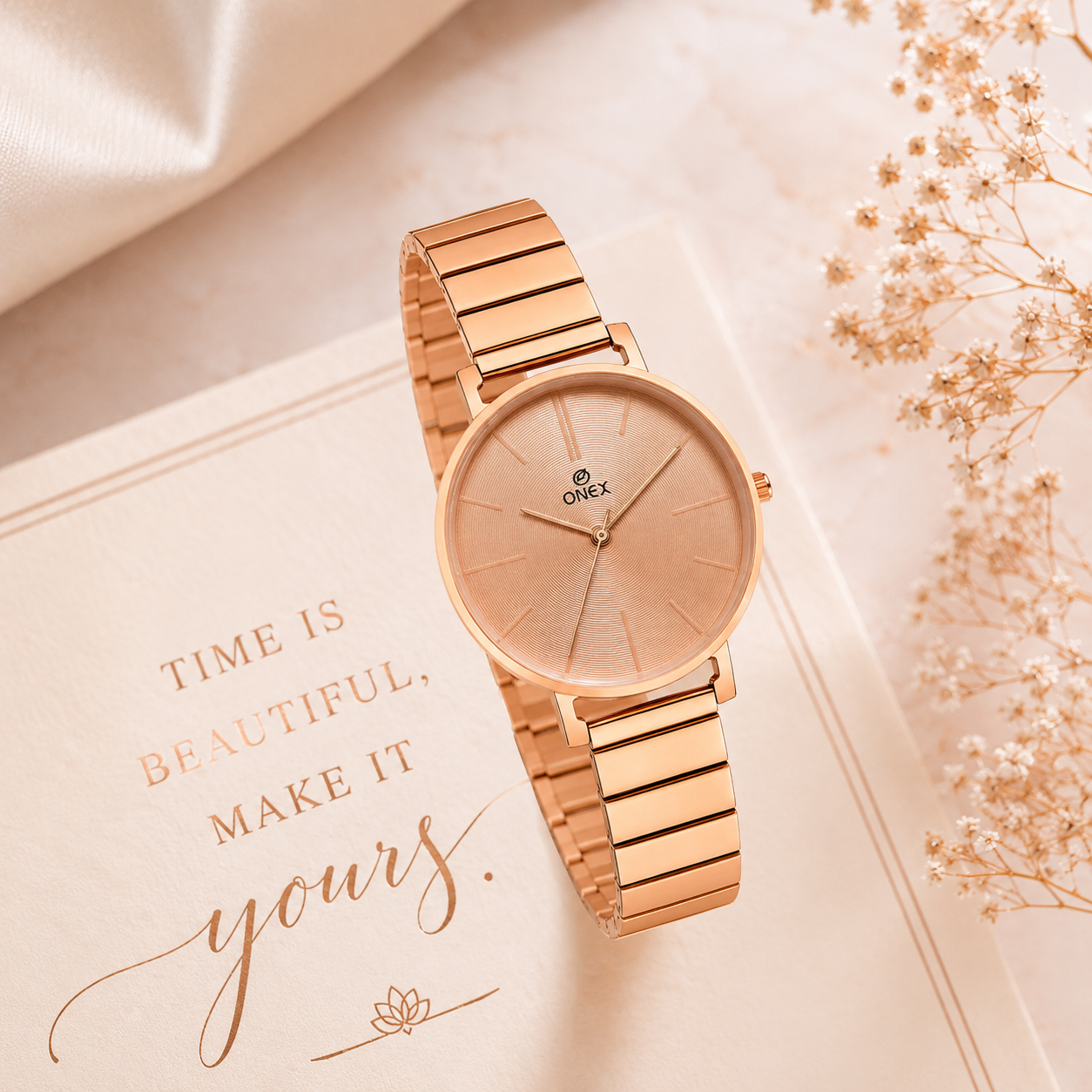 OneX Stylish Rose Gold Analog Watch for Women | Elegant Party & Daily Wear