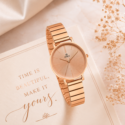OneX Stylish Rose Gold Analog Watch for Women | Elegant Party & Daily Wear