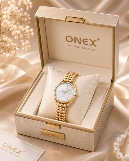 ONEX Elegant Rose Gold Bracelet Watch for Women | Stylish Silver Dial Analog Watch | Party & Daily Wear