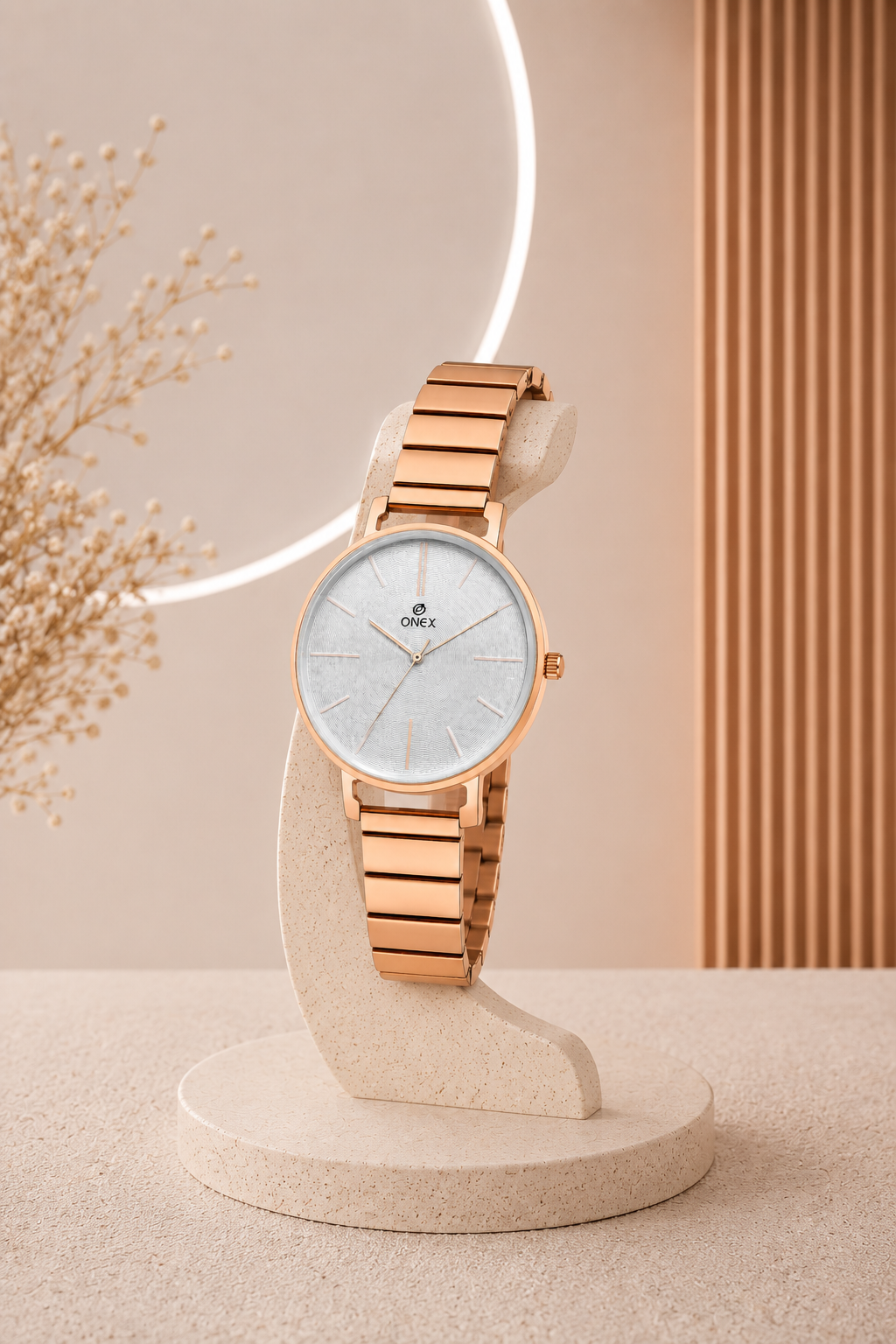 OneX Stylish Rose Gold Analog Watch for Women | Elegant Party & Daily Wear