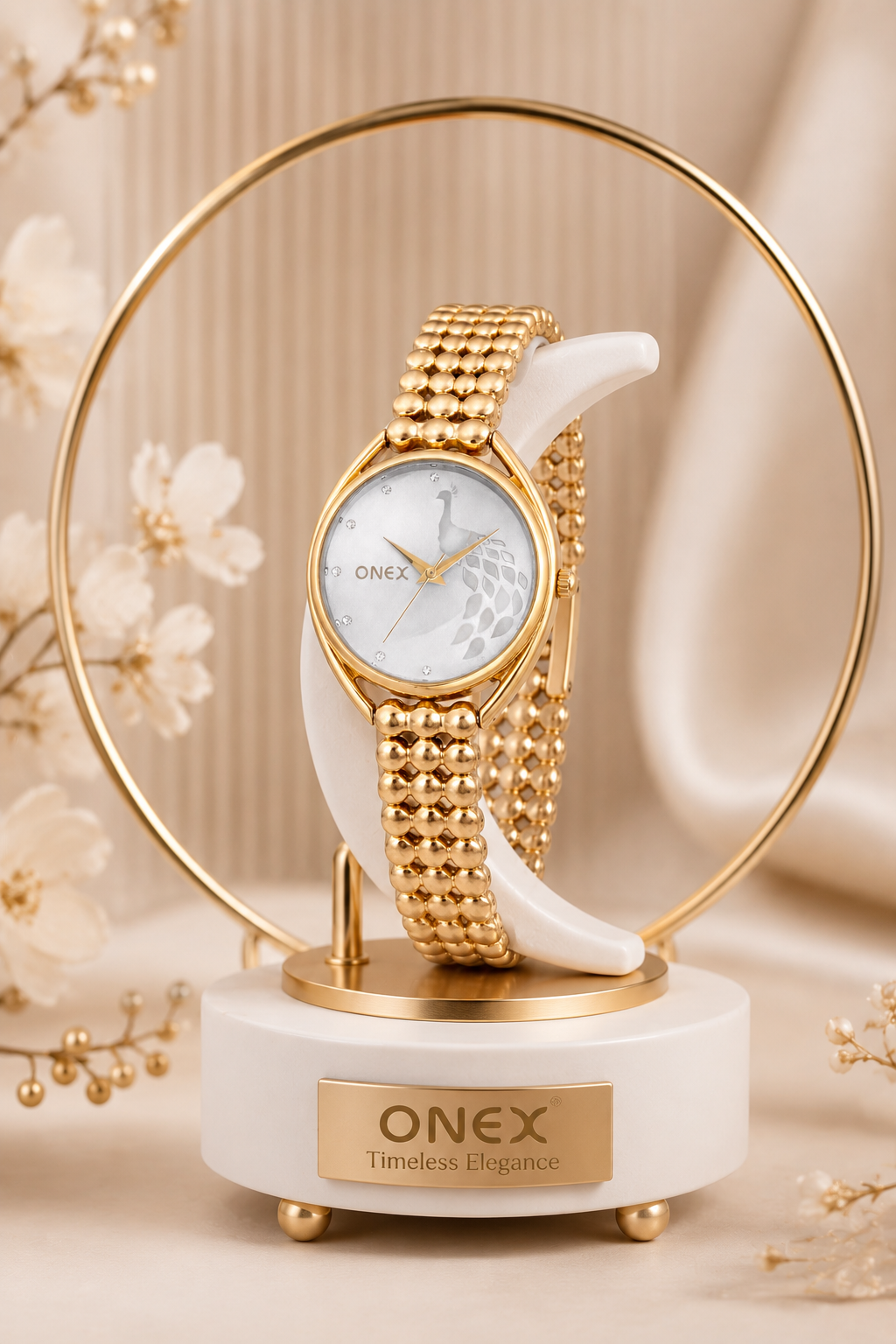 ONEX Elegant Rose Gold Bracelet Watch for Women | Stylish Silver Dial Analog Watch | Party & Daily Wear
