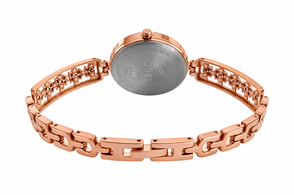 ONEX Women's Rose Gold Floral Designer Analog Watch with Green Dial & Crystal Bracelet | Premium Quartz Wrist Watch