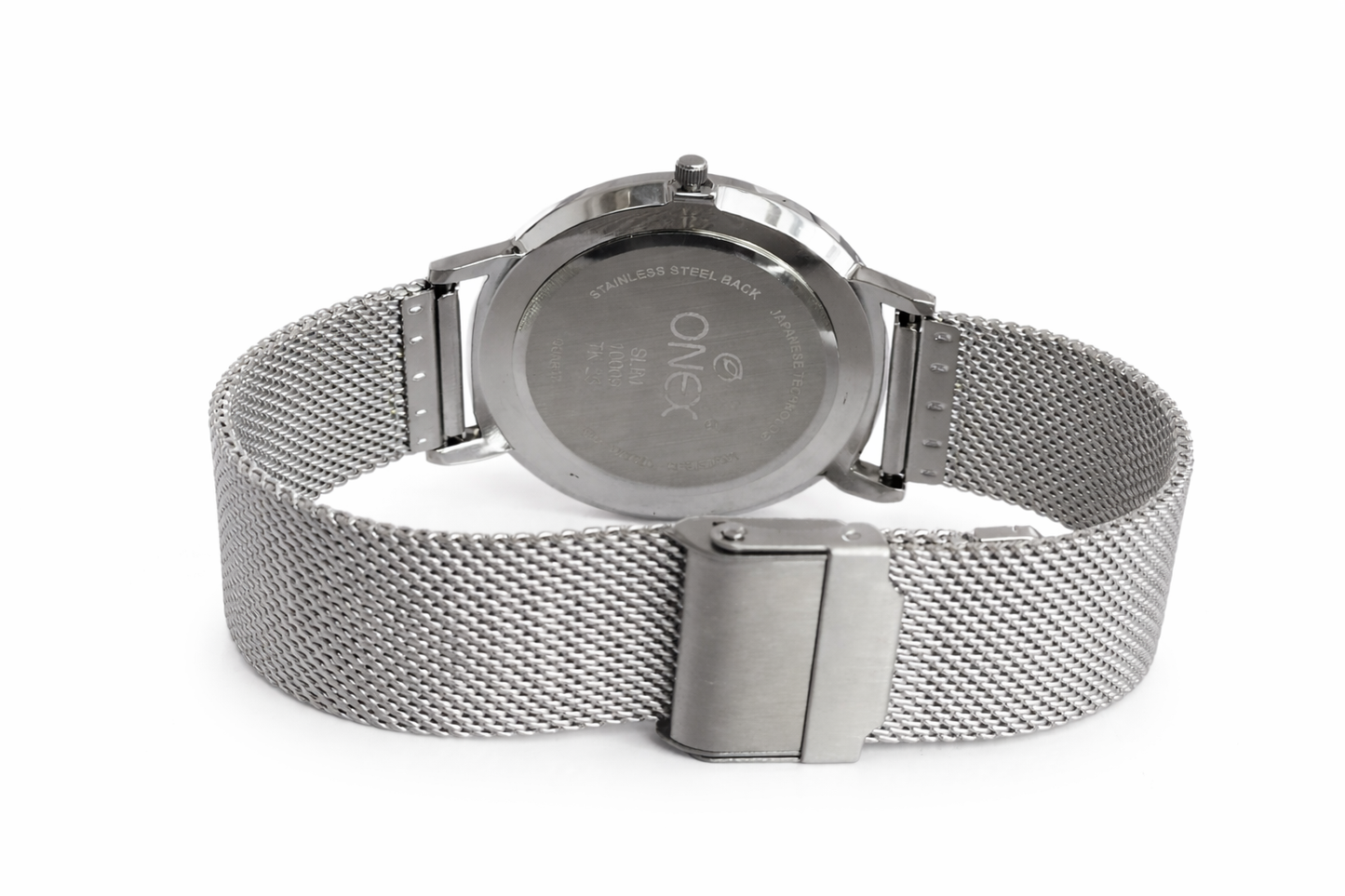 ONEX Men’s Analog Watch with Grey Sunray Dial & Silver Stainless Steel Mesh Strap | Minimal Classic Design
