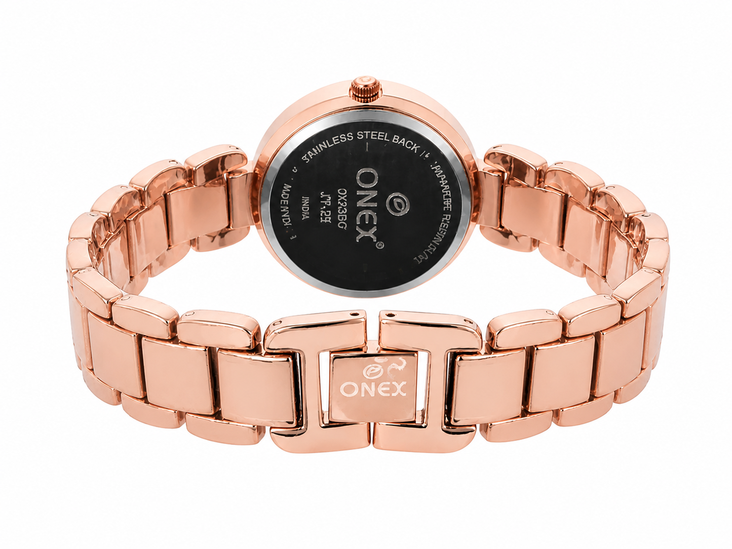 ONEX Women's Rose Gold Analog Watch | Floral Sunray RoseGold Dial | Premium Bracelet Strap | Quartz Movement | Elegant Dress Watch