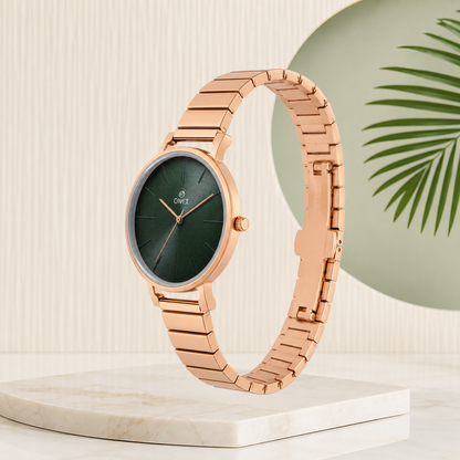 OneX Stylish Rose Gold Analog Watch for Women | Elegant Party & Daily Wear
