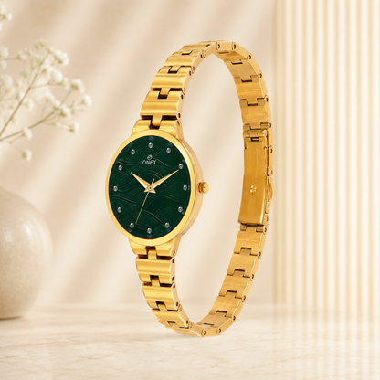 ONEX Stylish Gold Bracelet Watch for Women with Designer Textured Dial
