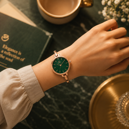 ONEX Women’s Green Analog Watch | Minimal Slim Bracelet Watch for Girls & Women