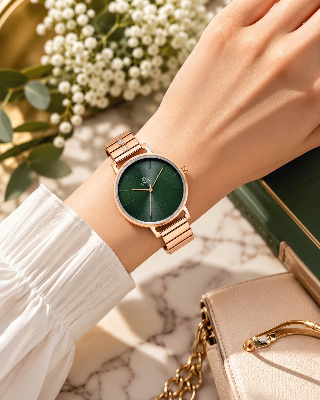OneX Stylish Rose Gold Analog Watch for Women | Elegant Party & Daily Wear