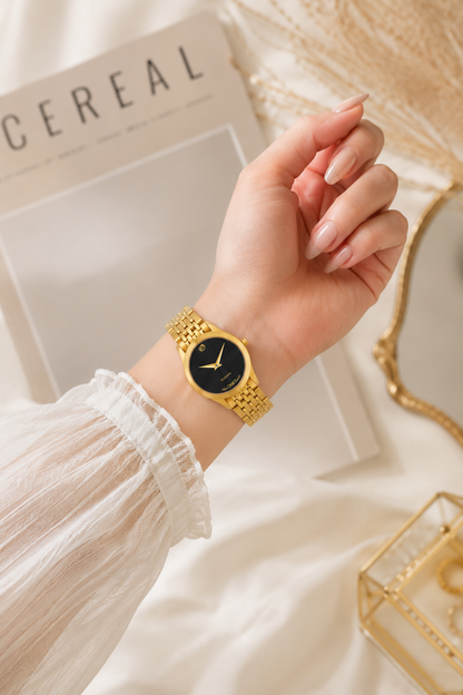 Exclusive India OneX Gold Analog Watch for Women | Premium Gold Finish Stainless Steel Strap