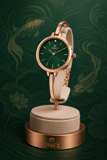ONEX Women’s Green Analog Watch | Minimal Slim Bracelet Watch for Girls & Women
