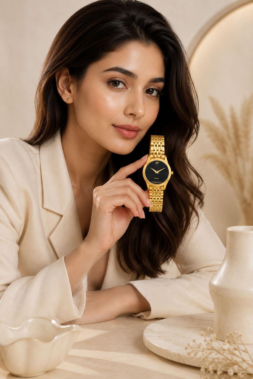 Exclusive India OneX Gold Analog Watch for Women | Premium Gold Finish Stainless Steel Strap
