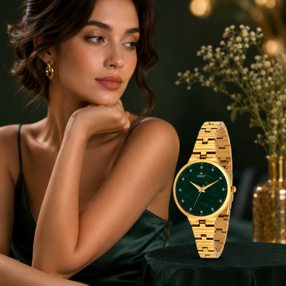 ONEX Stylish Gold Bracelet Watch for Women with Designer Textured Dial