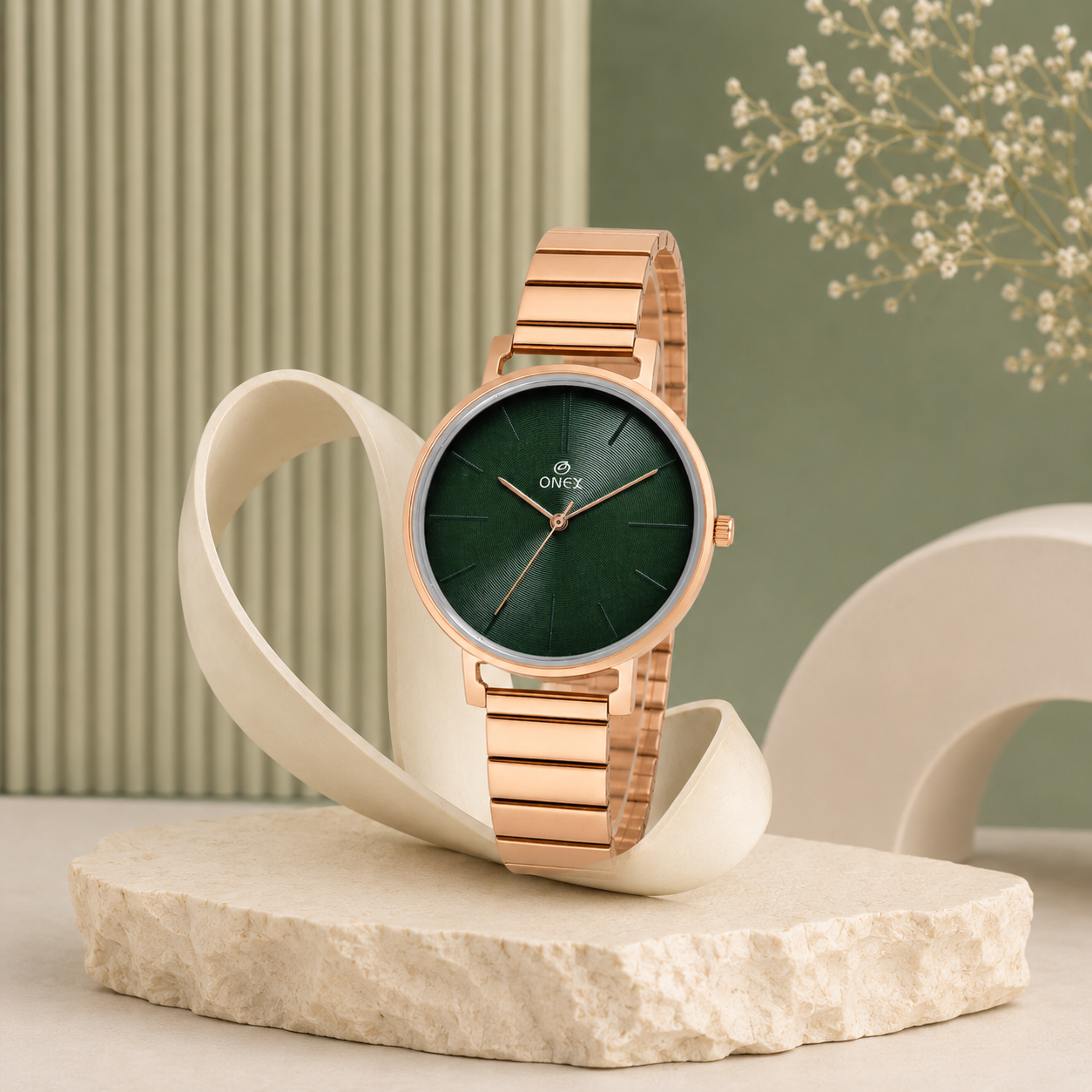 OneX Stylish Rose Gold Analog Watch for Women | Elegant Party & Daily Wear