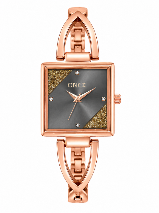 ONEX Women’s Grey Square Dial Bracelet Watch | Premium Designer Analog Watch for Girls & Women