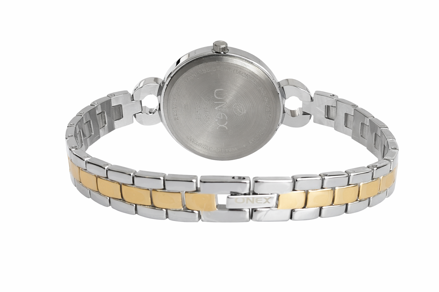 Onex Women’s Black Dial Two-Tone Bracelet Watch with Crystal Accents