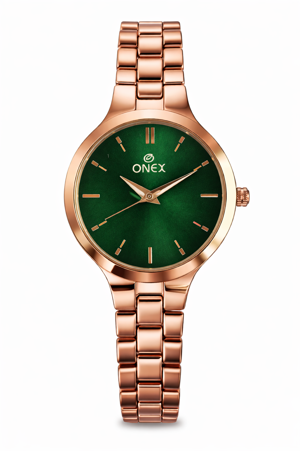 Onex Women’s Rose Gold Slim Bracelet Watch – Elegant Minimal Dial Design