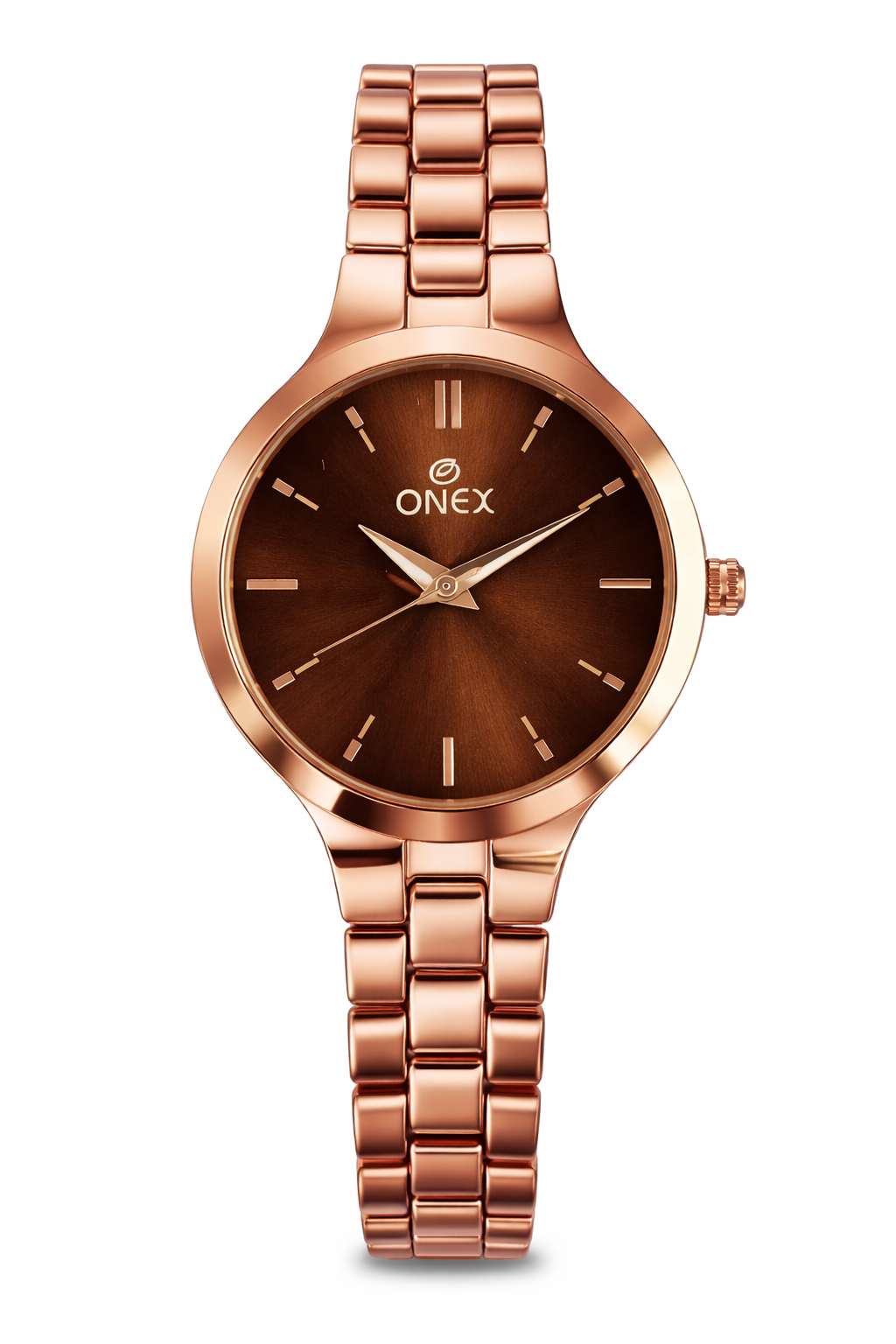 Onex Women’s Rose Gold Slim Bracelet Watch – Elegant Minimal Dial Design