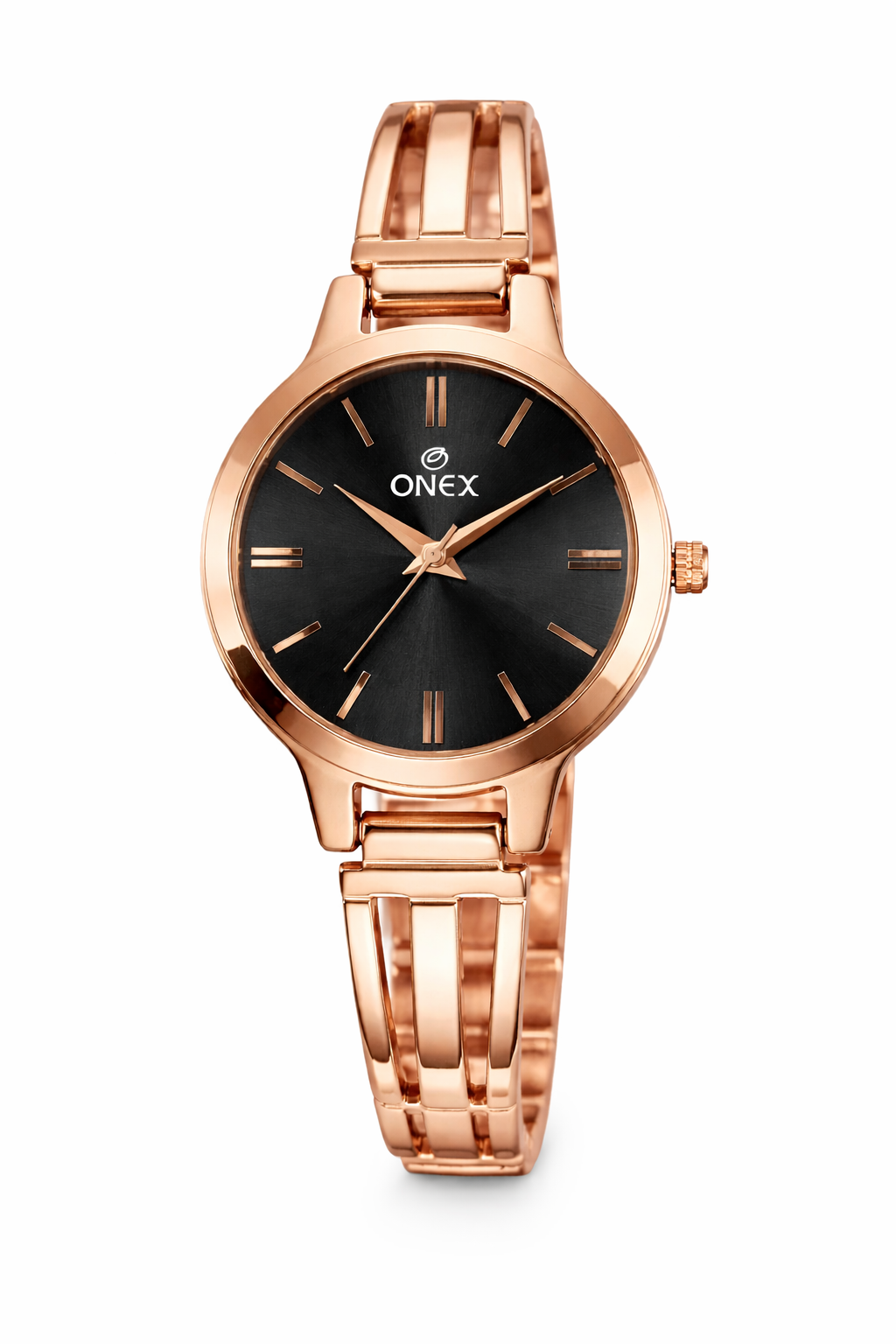 Onex Women’s Rose Gold Slim Bracelet Watch – Elegant Minimal Dial Design