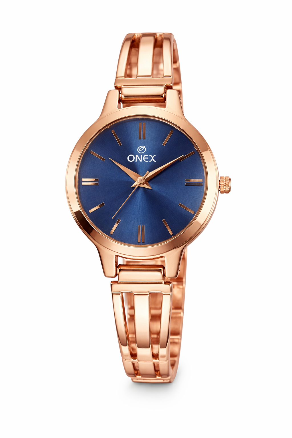 Onex Women’s Rose Gold Slim Bracelet Watch – Elegant Minimal Dial Design