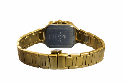 Onex Elegant Gold Square Dial Women’s Watch – Premium Stainless Steel Bracelet