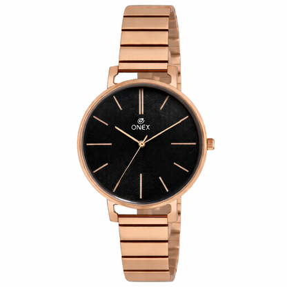 OneX Stylish Rose Gold Analog Watch for Women | Elegant Party & Daily Wear
