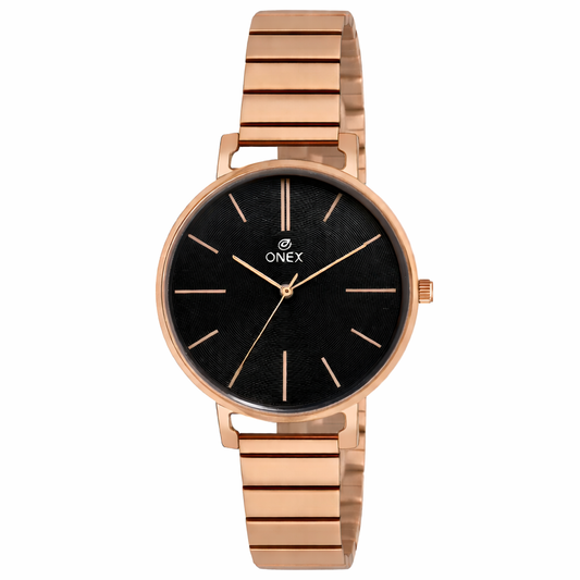 OneX Stylish Rose Gold Analog Watch for Women | Elegant Party & Daily Wear