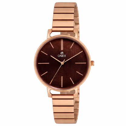 OneX Stylish Rose Gold Analog Watch for Women | Elegant Party & Daily Wear