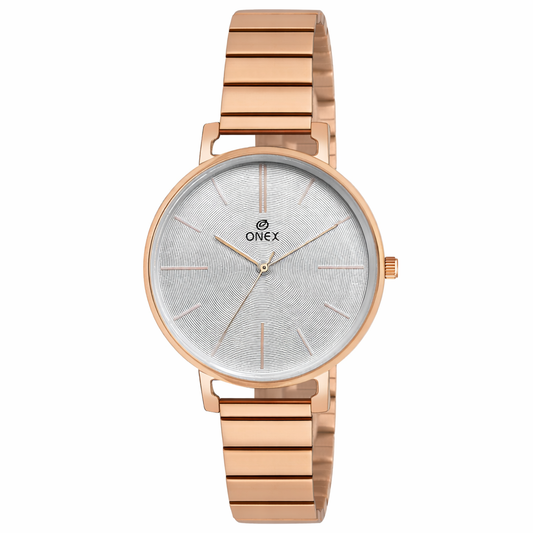 OneX Stylish Rose Gold Analog Watch for Women | Elegant Party & Daily Wear
