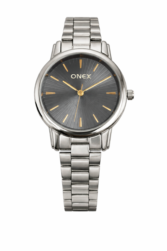 Onex Women’s Grey Sunray Dial Stainless Steel Bracelet Watch
