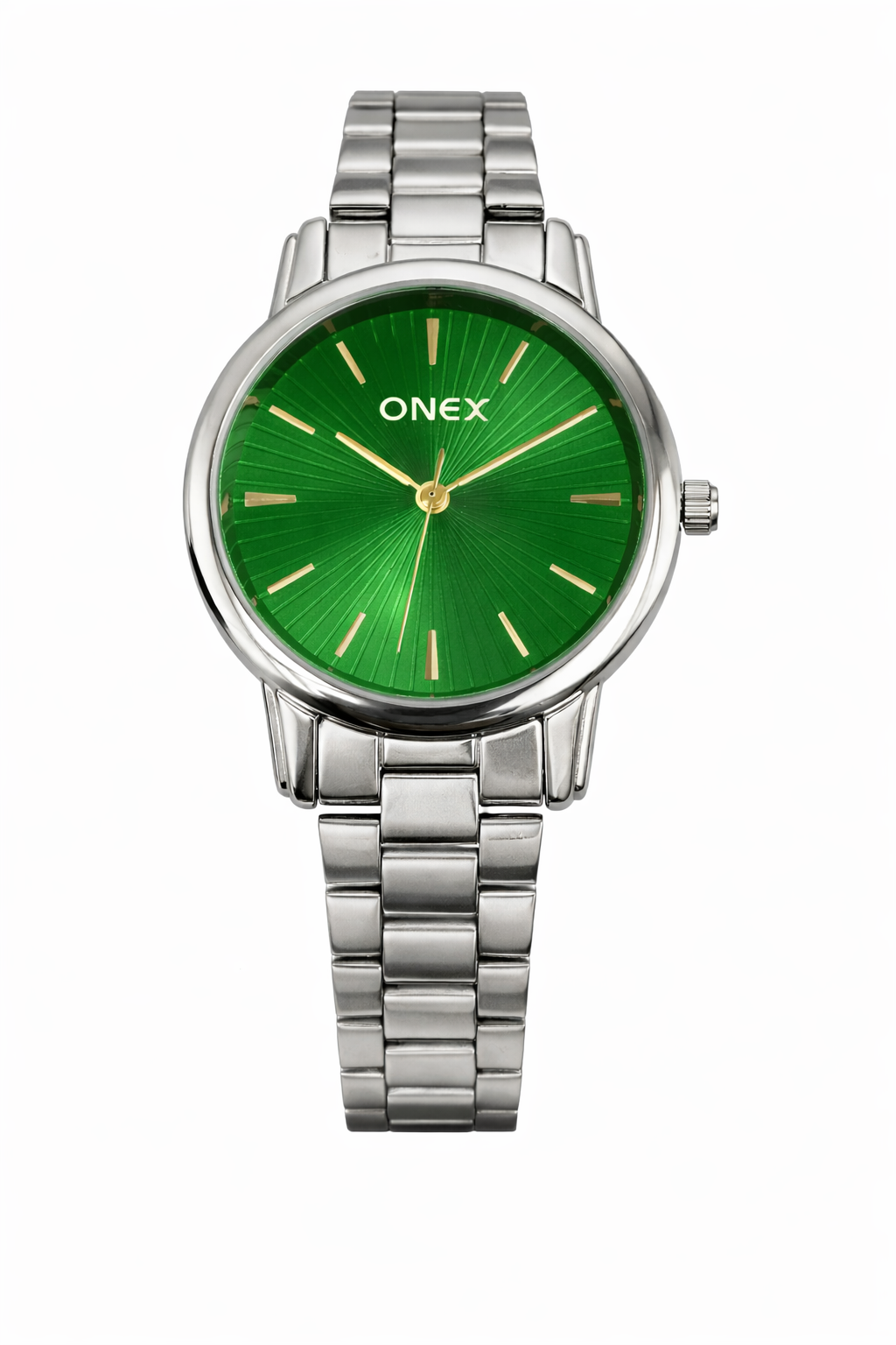Onex Women’s Green Sunray Dial Stainless Steel Bracelet Watch