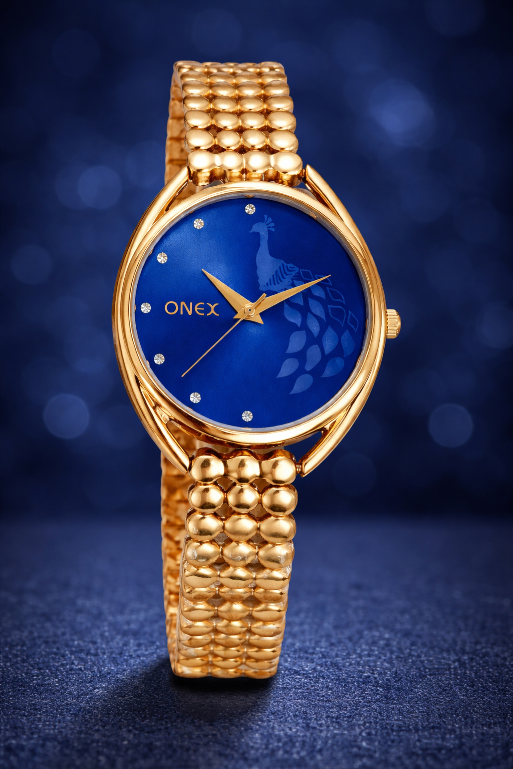 ONEX Elegant Rose Gold Bracelet Watch for Women | Stylish Blue Dial Analog Watch | Party & Daily Wear