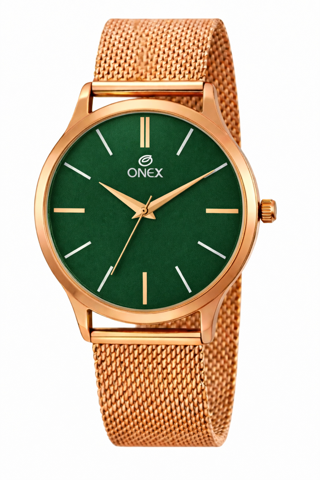 Onex Women’s Rose Gold Mesh Strap Analog Watch | Elegant Slim Dial | Minimalist Designer Watch for Men's