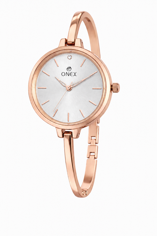 ONEX Women’s Silver Analog Watch | Minimal Slim Bracelet Watch for Girls & Women